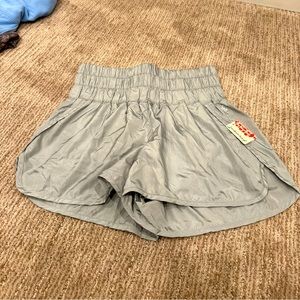 gray free people high rise the way home shorts